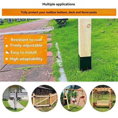 Post Base Protectors Guard for Wooden Mailbox Bracket, Protect Pavilion Deck Railing From Lawnmower 2
