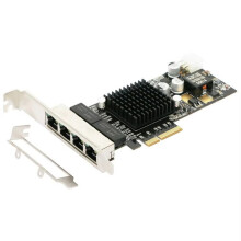 4 Port PCIE POE Network Card 10/100/1000M Gigabit Industrial Ethernet Converter PCI-E 1x Adapter Intel350 Chip