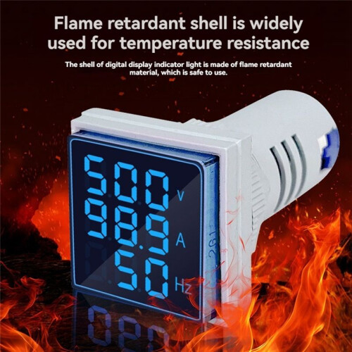 LED Digital Voltmeter Ammeter Hertz Meter AC6-500V Signal Lights Voltage Current Frequency Meter Indicator Tester Red 1