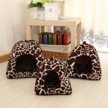 Deer Pattern Pet Dog and Cat House Foldable Warm and Soft Winter Dog Bed Puppy Dog House Kennel Nest Pet Supplies A