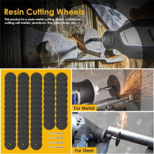 50 Ruedas de Corte para Herramientas Rotativas con 4 Accesorios para Herramientas Rotativas de Mandril para Cortar Metal, Madera y Piedra