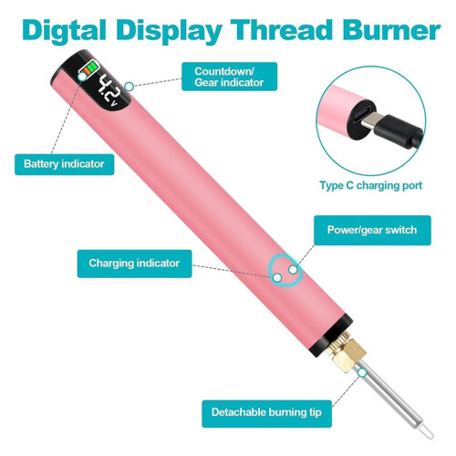Rechargeable Thread Burner Kit for Jewelry Making,Digital Thread Zapper Tool,Leather ,Sewing,Weaving & Stringing C 2