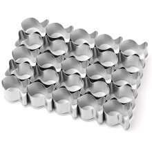 25-Otworowa Foremka do Wykrawania Ciasteczek w Kształcie Ryby Ze Stali Nierdzewnej, Miniaturowe Foremki w Kształcie Rybki do Ciasteczek z Powłoką