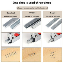 Manual Three-Purpose Nail Stapler T Nail Code Nail U Nail Woodworking Oil Painting Tool Stapler Silver