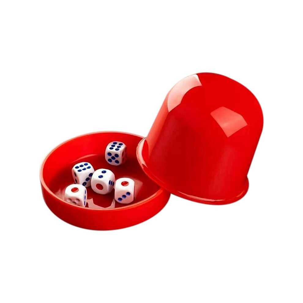 Plastic Poker Dice Cup Set With 5 Dices Shaking Cup Drinking Board Game Dice Box Red 6034170091708