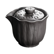 200ml Authentic Clay Teapot Gaiwan Anti-Hot Portable Tea Set Handmade Filter Beauty Tea Infuser Black