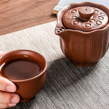 200ml Authentic Clay Teapot Gaiwan Anti-Hot Portable Tea Set Handmade Filter Beauty Tea Infuser Black