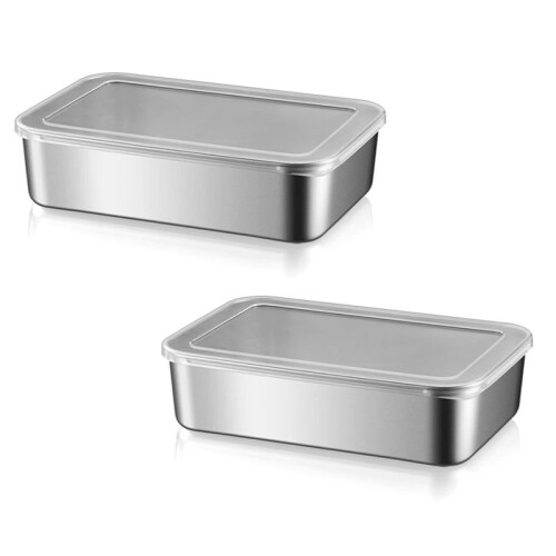 Square Disk with Cover Bake Tray Cake Tray Food Grade Rectangular Food Storage Box Container 1