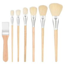 Mop Brush for Acrylic Painting, Assorted Size Acrylic Paint Brush Set Blending Mop Brushes with Wooden Handle 7PCS Set