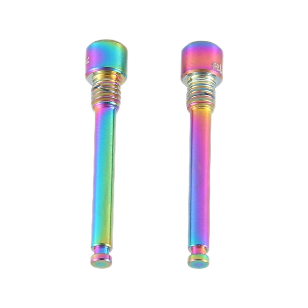 Risk 2Pcs Titanium Caliper Bolts Ultralight Bicycle Oil Disc Brake Pads Thread Pins For Xt Hydraulic Disc Brake,Rainbow 6032514216312