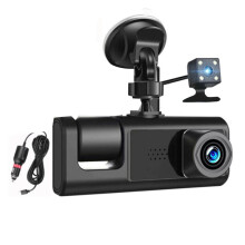 Voiture DVR HD 1080P 3 Lentilles à L'IntéRieur Du VéHicule Dash CamCaméRa à Trois Voies Enregistreur DVR Enregistreur VidéO CaméScope Dashcam