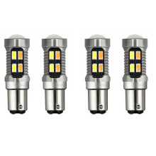 4X LED Licht Dual Color Lamp 1157 BAY15D P21/5W 5630 20SMD Canbus Auto Rem Reverse Lamp Richtingaanwijzer Wit Amber EEN