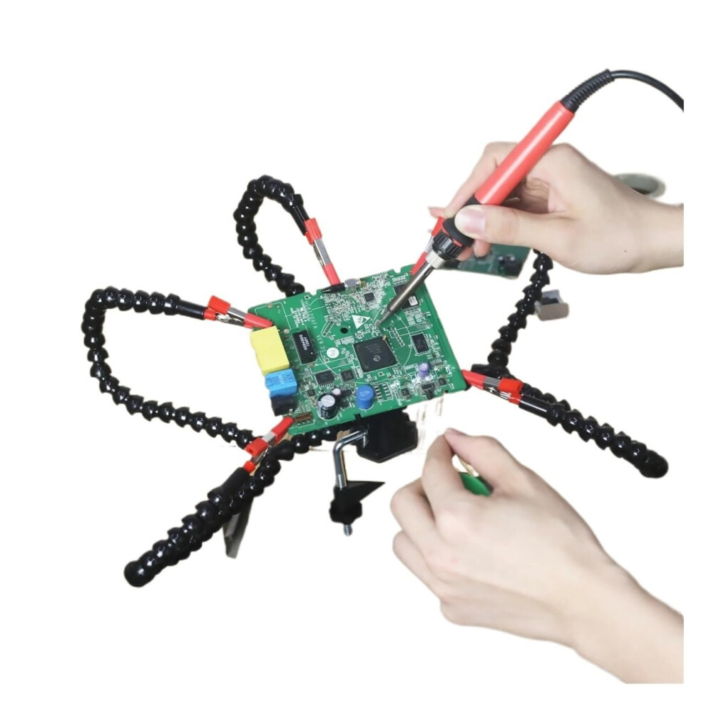 Soldering Helping Hands With Flexible Arms, 360 Clips, Magnifier And Heavy Base For Pcb 9169991151533