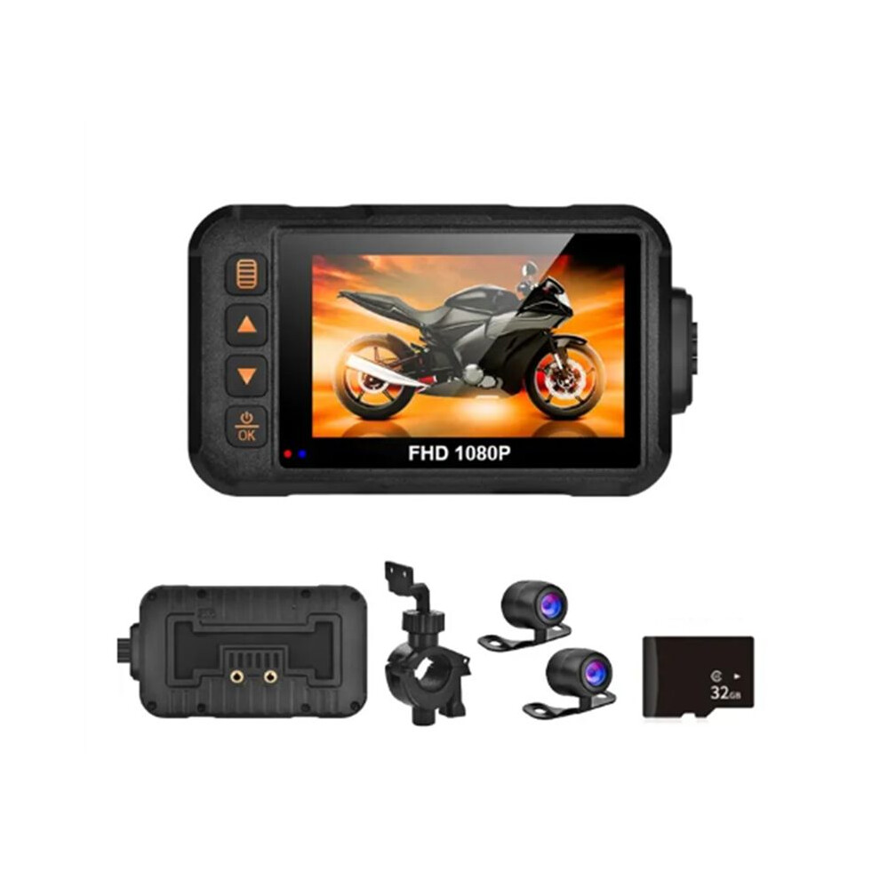 1080P Waterproof Motorcycle Camera Dvr Motorcycle Dashcam 3.0 Inch Front Rear Camera Video Motorcycle Recorder 6031250329980