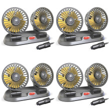 4X Ventilatore per Auto 12V Ventilatore un Doppia Testa Ventola di Raffreddamento Automatica Portatile Ventola di Raffreddamento per Auto Ventilatore