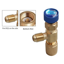 R22 AC Valve 1/4 Inch Filler Joint A/C Refrigerant Valve Air Conditioning Repair and Fluoride Safety Adapter D