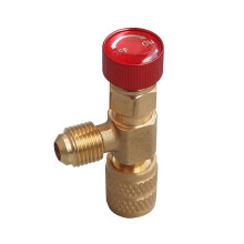 R410 AC Valve 1/4 Inch Filler Joint A/C Refrigerant Valve Air Conditioning Repair and Fluoride Safety Adapter C