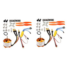 2X Moteur 2212 2200KV + ESC 30A + HéLice 6035 + Protecteur D'HéLice Kit de Moteur ÉLectrique pour Moteur D'Avion RC