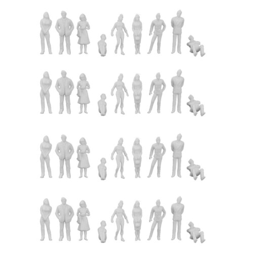 1:50 White Figures Architectural Model Human Scale HO Model Plastic Peoples,50 Pieces
