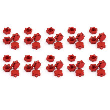 40 Piezas de Aluminio, Cubierta de Cubo de Rueda, Cubierta Antipolvo, Tuerca Hexagonal de 17 mm para Coche RC 1/8, Rojo