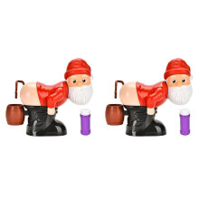 Funny Santa Bubble Blowing Machine with Flashing Lights&Music, Christmas Bubble Blower for Outdoor&Indoor Activity 2 Set