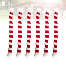 24 Stück Roter und Weißer -Weihnachtsschal, Weihnachtsstreifen, Rotweinflasche, Strickschal, Puppe, Weihnachtsfeier, Dekoration