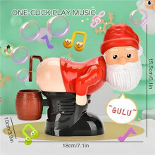 MáQuina Sopradora de Bolhas de Papai Noel EngraçAda com Luzes Piscantes e MúSica, Soprador de Bolhas de Natal para Atividades Externas e Internas 2
