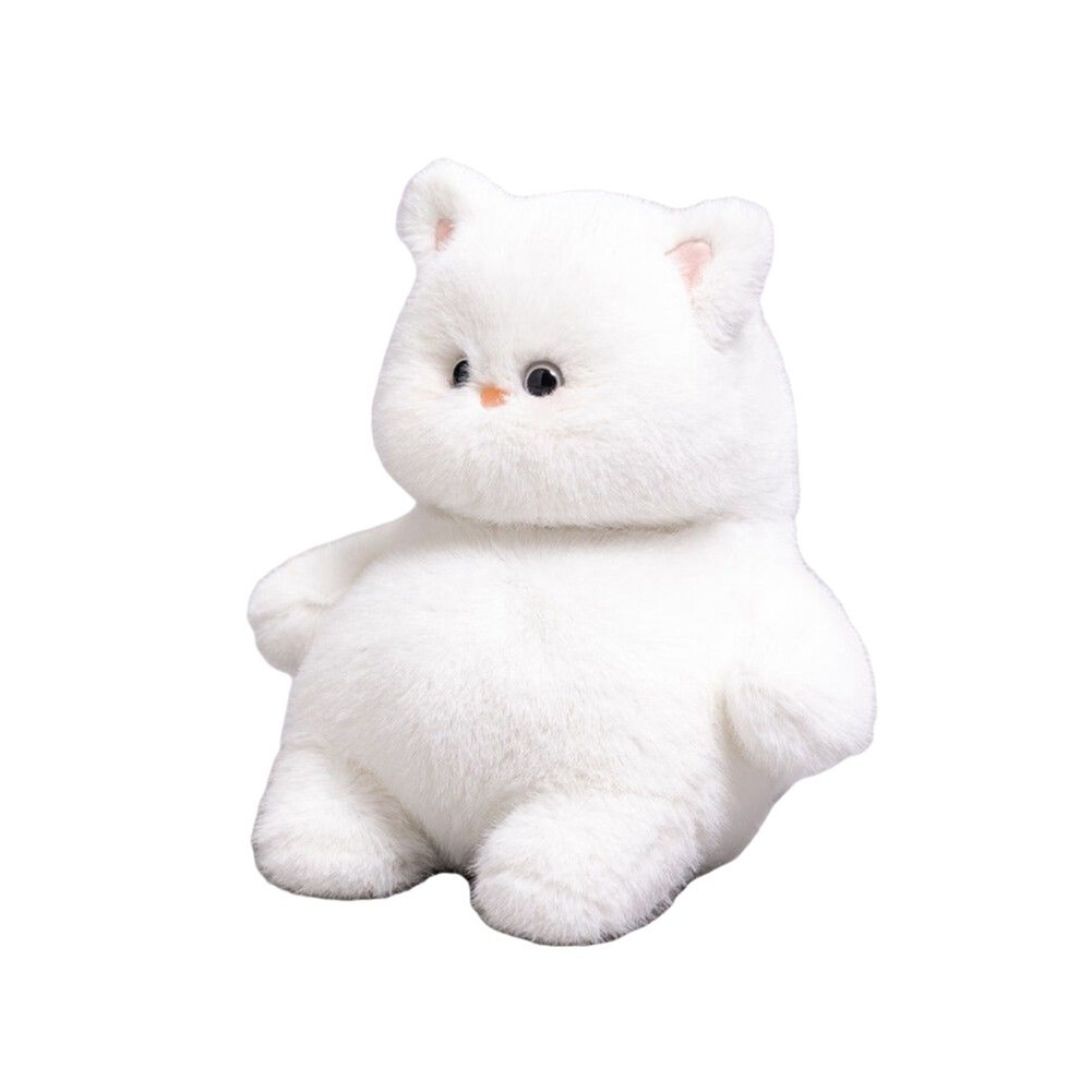 Tauoh White Cat Plush Toy Kitten Super Soft Soothing Sleeping Animal Doll For Children's Birthday Gift