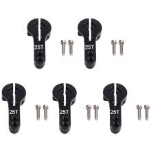 5PCS 25T M3 Metal RC Servo Horn Aluminum Arm Set for MG995/MG996R E9001 Futaba Savox DIY Car Toy 35mm Black