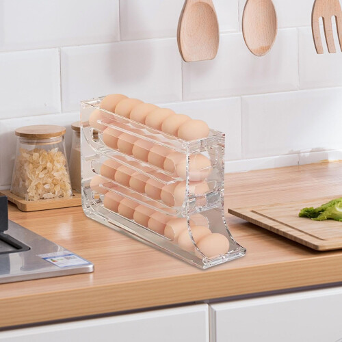 Egg Holder for Fridge with Automatic Rolling, 4 Layer Large Capacity Egg Organizer Rack 1