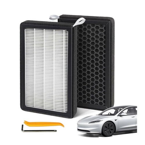 2Pcs Activated Carbon Double-Layer Air Conditioning Filter Replacement Kit for  Model 3/Model Y 2016-2025 2