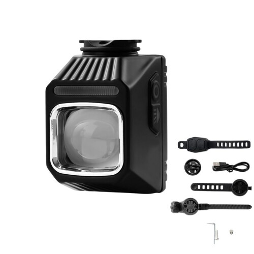 Bicycle Front Light 1200LM Flashlight Rechargeable Bike Hanging Headlight Wireless Remote Cycling Front Lights Black