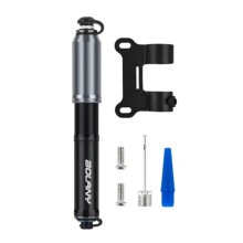 Bolany Aluminum Alloy Air Pump MTB Bicycle Ultra-Light Pump Hose Integrated Portable Road Bike Hand Tire Inflator 120PSI