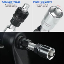 Deemount Bicycle Repair Kit Carbon Steel 20 Spindles Sleeve Tool BB Crank Extractor for Splined/Square Crankset Maintenance Tool