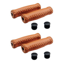 2X Paar Vintage Leder Fahrrad Lenker Griffe Grips Trekking Lenkstangen Cover Schutz Farbe: