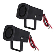 2X 12-24V 6Tones Autopolizei Feueralarm Hupenalarmsystem Sirenenlautsprecher Warnung Lauter Alarmalarmlautsprecher