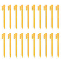 20Pcs Camping Tools Plastic Tent Pegs Nails Sand Ground Stakes Outdoor Camping Tent Awning Yellow Tent Accessories