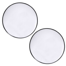 2X 30cm Wide Angle Security Road Mirror Curved for Indoor Burglar Roadway Safety Traffic Signal Convex Mirror(Black)