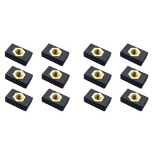 12Pcs M6 Copper Sliding Nut Side Mount Slide Track Rail Fishing Rod Pole Holder Mounting Base for Kayak Boat Canoe