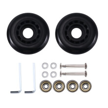 Kit di Sostituzione Ruote Valigia Bagagli 60X18Mm Cuscinetti Ecologici PU Cuscinetti in Acciaio al Carbonio Valigia di Riparazione Nero