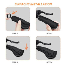Fietshandvatten Ergonomische Handgrepen Antislip Rubberen Stuurgrepen,Fietsstuurgrepen voor 22,2 mm E-Bike Zwart