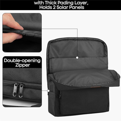 Solar Panel Storage Case Bag Accommodates for Jackery SolarSaga 100W 200W with Convenient Pockets and Handles 1