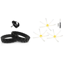 2 Set Vacuum Cleaners Parts: 1 Set Anti-Skid and Wear-Resistant Tire Aprons & 1 Set Side Brush