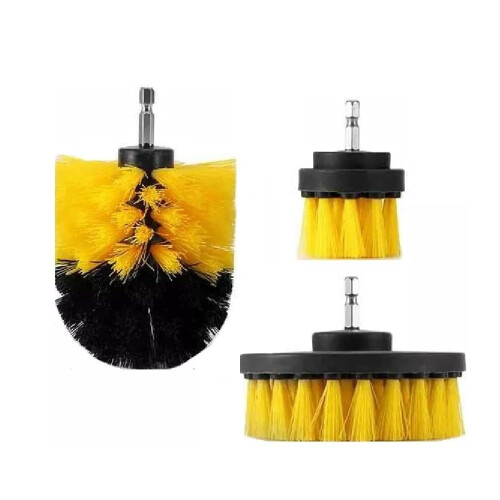 Drill Brush Set 3pcs MultiSize Power Scrubber Attachments for Tile Grout Bathroom Cleaning