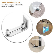 3X Modern Chrome Sliding Barn Door Floor Guide Bearings Adjustable Stay Roller Wall Mount System for All Size Door