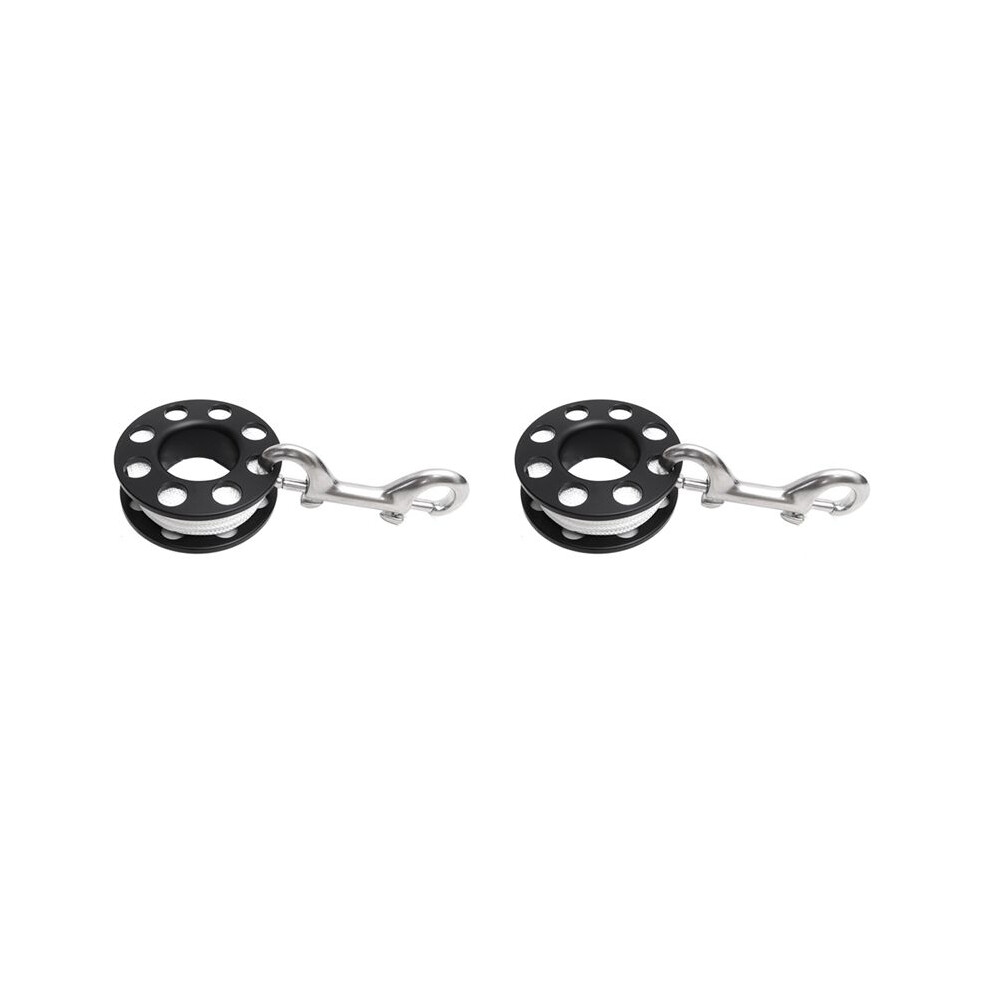 2Pcs 15M Scuba Diving Spool Finger Reel With Stainless Steel Double Ended Hook Smb Equipment Cave Dive 6032664143988