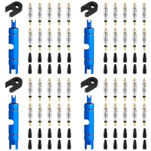 40pcs Valve Core for Presta,Valve Core Bike Bicycle Replacement with 8 Valve Core Remover Tools&40 Valve Stem Core Caps