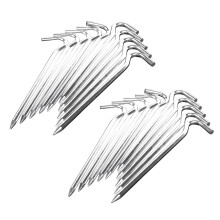 18cm Long Metal Tent Pegs Heavy Duty Ground Camping / Gazebo / Tent / Awnings, 20 Pegs
