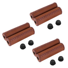3 paires de poignées de vélo en cuir vintage Poignées de guidon de trekking Couleur de la couverture: Marron
