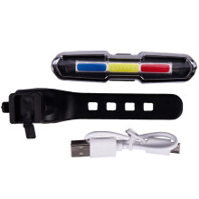 6X USB Rechargeable Front Rear Bicycle Light Lithium Battery LED Bike Taillight Mount Red - White - Light Color